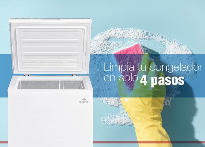 Condesa indicates 4 steps to clean your freezer